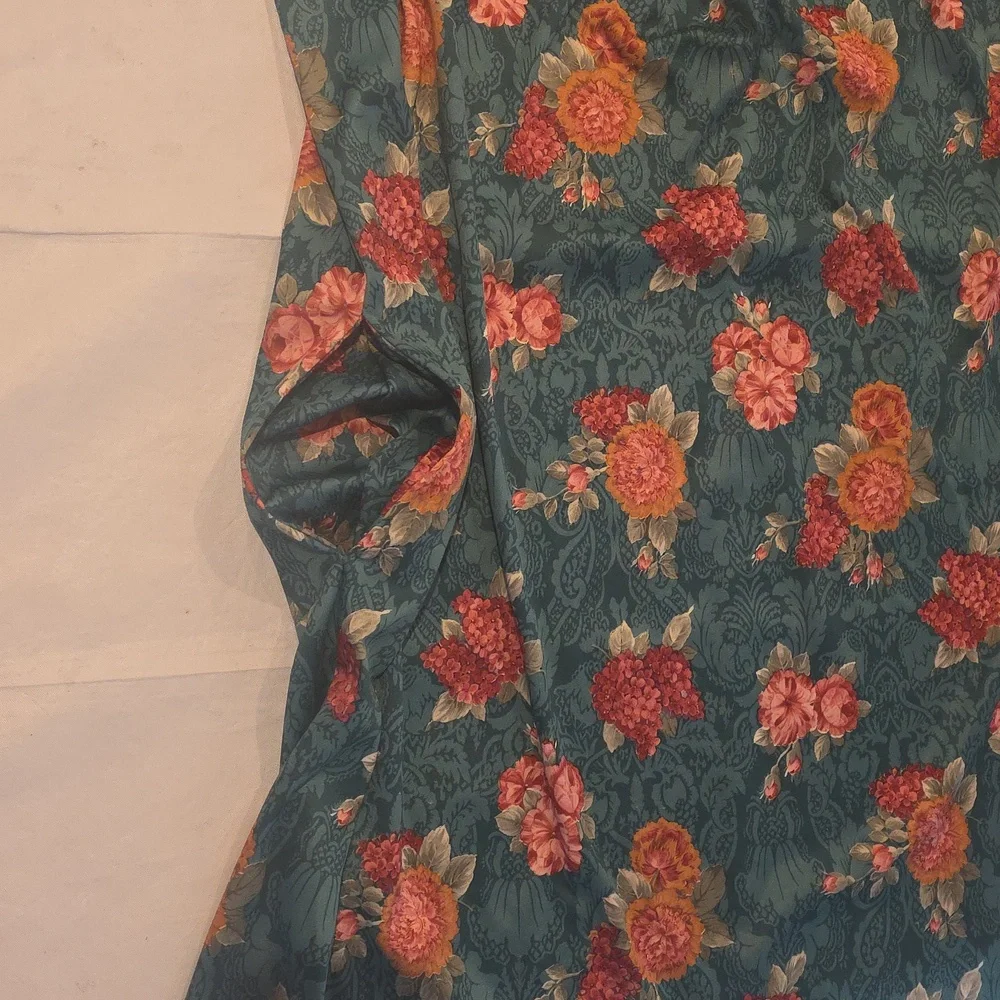 Just For Women VTG‎ Green Pink Floral Nighgown MuuMuu 1X
